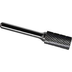 Made in USA - 9.5mm Cut Diam, 0.2362" Shank Diam, Cylinder Head Chipbreaker Cut Burr - Carbide, 38mm LOC, 70mm OAL - USA Tool & Supply