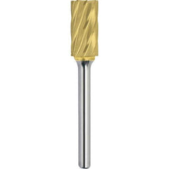 Made in USA - 19mm Cut Diam, 0.2362" Shank Diam, Cylinder with End Cut Head Aluma Cut Burr - Carbide, 25mm LOC, 70mm OAL - USA Tool & Supply