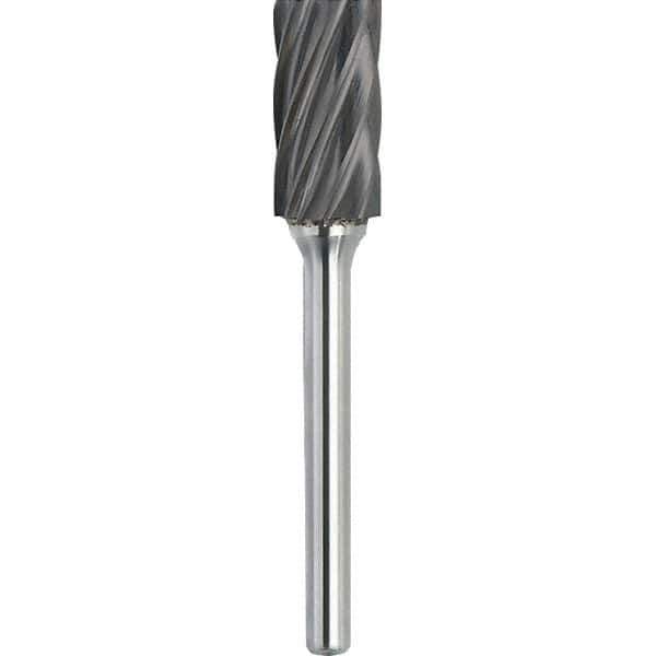 Made in USA - 19mm Cut Diam, 0.2362" Shank Diam, Cylinder Head Aluma Cut Burr - Carbide, 25mm LOC, 70mm OAL - USA Tool & Supply