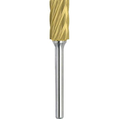 Made in USA - 1/2" Cut Diam, 0.2362" Shank Diam, Cylinder with End Cut Head Aluma Cut Burr - Carbide, 1" LOC, 70mm OAL - USA Tool & Supply