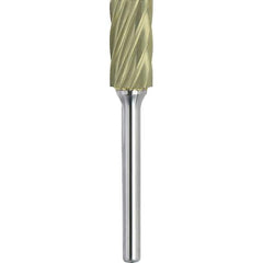Made in USA - 3/4" Cut Diam, 1/4" Shank Diam, Cylinder Head Aluma Cut Burr - Carbide, 1" LOC, 2-3/4" OAL - USA Tool & Supply