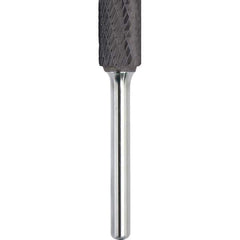 Made in USA - 16mm Cut Diam, 0.2362" Shank Diam, Cylinder Head Double Cut Burr - Carbide, 25mm LOC, 70mm OAL - USA Tool & Supply