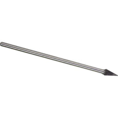 Made in USA - 1/2" Cut Diam, 1/4" Shank Diam, Cone Head Double Cut Burr - Carbide, 7/8" LOC, 6-7/8" OAL - USA Tool & Supply