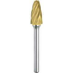 Made in USA - 6.3mm Cut Diam, 0.1181" Shank Diam, Tree with Radius Head Aluma Cut Burr - Carbide, 12.7mm LOC, 50mm OAL - USA Tool & Supply