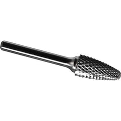 Made in USA - 6.3mm Cut Diam, 0.1181" Shank Diam, Tree with Radius Head Diamond Cut Burr - Carbide, 12.7mm LOC, 50mm OAL - USA Tool & Supply