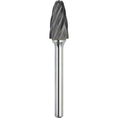 Made in USA - 3/4" Cut Diam, 3/8" Shank Diam, Tree with Radius Head Aluma Cut Burr - Carbide, 1-1/4" LOC, 3" OAL - USA Tool & Supply