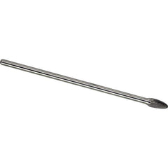 Made in USA - 1/2" Cut Diam, 1/4" Shank Diam, Tree with Radius Head Single Cut Burr - Carbide, 1" LOC, 7" OAL - USA Tool & Supply