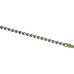 Made in USA - 1/4" Cut Diam, 1/4" Shank Diam, Tree with Radius Head Single Cut Burr - Carbide, 5/8" LOC, 6" OAL - USA Tool & Supply