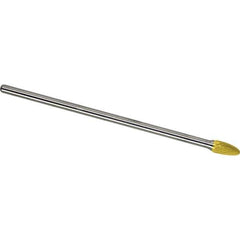 Made in USA - 1/2" Cut Diam, 0.2362" Shank Diam, Tree with Radius Head Single Cut Burr - Carbide, 25mm LOC, 175mm OAL - USA Tool & Supply