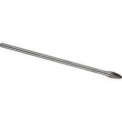 Made in USA - 1/2" Cut Diam, 1/4" Shank Diam, Tree with Radius Head Single Cut Burr - Carbide, 1" LOC, 7" OAL - USA Tool & Supply
