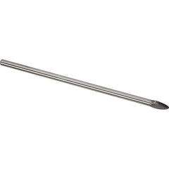 Made in USA - 1/2" Cut Diam, 1/4" Shank Diam, Flame Head Single Cut Burr - Carbide, 1-1/4" LOC, 7-1/4" OAL - USA Tool & Supply