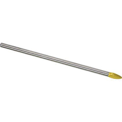 Made in USA - 5/16" Cut Diam, 1/4" Shank Diam, Flame Head Single Cut Burr - Carbide, 3/4" LOC, 6" OAL - USA Tool & Supply
