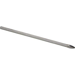 Made in USA - 1/4" Cut Diam, 1/4" Shank Diam, Flame Head Single Cut Burr - Carbide, 1/2" LOC, 6" OAL - USA Tool & Supply