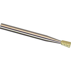 Made in USA - 1/4" Cut Diam, 1/4" Shank Diam, Inverted Cone Head Aluma Cut Burr - Carbide, 5/16" LOC, 2" OAL - USA Tool & Supply