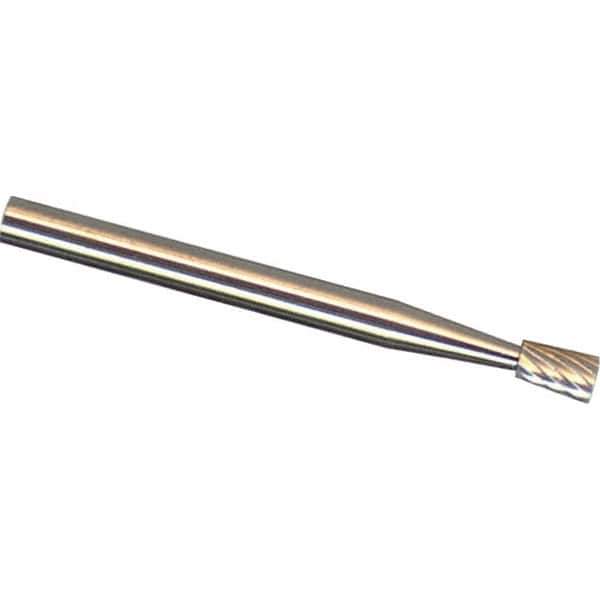 Made in USA - 6mm Cut Diam, 0.2362" Shank Diam, Inverted Cone Head Chipbreaker Cut Burr - Carbide, 8mm LOC, 50mm OAL - USA Tool & Supply