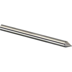 Made in USA - 1/4" Cut Diam, 1/4" Shank Diam, Cone Head Diamond Cut Burr - Carbide, 3/16" LOC, 2" OAL - USA Tool & Supply