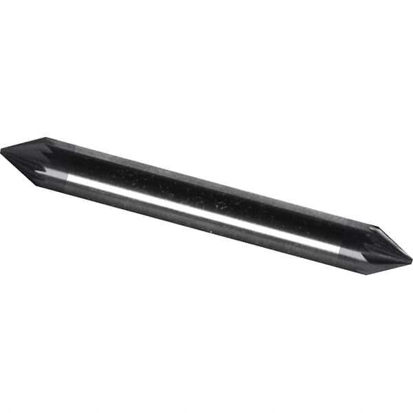 Made in USA - 1/4" Cut Diam, 1/4" Shank Diam, Cone Head Diamond Cut Burr - Carbide, 3/16" LOC, 2" OAL - USA Tool & Supply