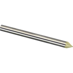 Made in USA - 1/4" Cut Diam, 1/4" Shank Diam, Cone Head Diamond Cut Burr - Carbide, 3/16" LOC, 2" OAL - USA Tool & Supply