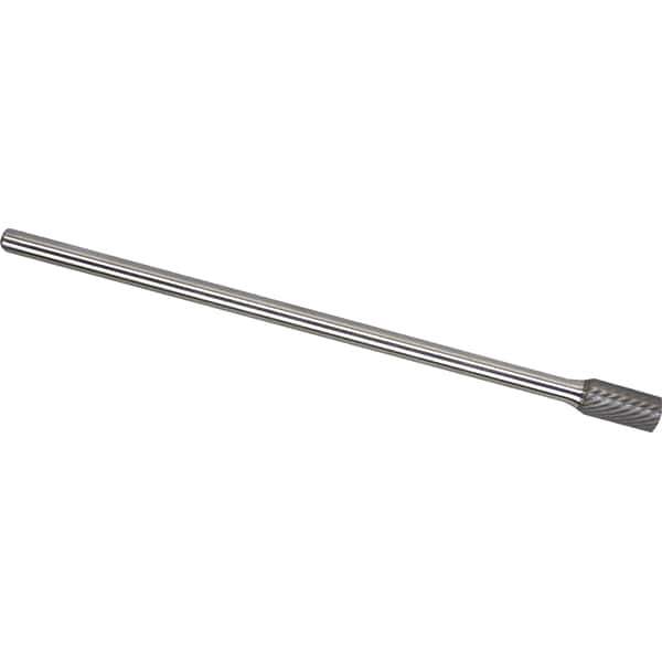 Made in USA - 1/2" Cut Diam, 0.2362" Shank Diam, Cylinder Head Chipbreaker Cut Burr - Carbide, 25mm LOC, 175mm OAL - USA Tool & Supply