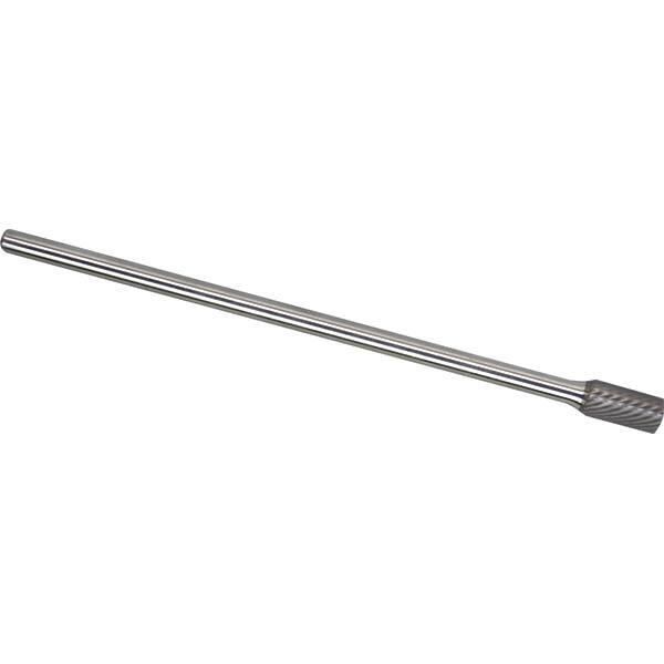 Made in USA - 5/8" Cut Diam, 1/4" Shank Diam, Cylinder Head Aluma Cut Burr - Carbide, 1" LOC, 7" OAL - USA Tool & Supply