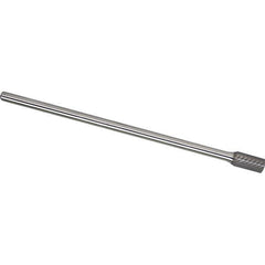 Made in USA - 5/8" Cut Diam, 1/4" Shank Diam, Cylinder Head Double Cut Burr - Carbide, 1" LOC, 7" OAL - USA Tool & Supply