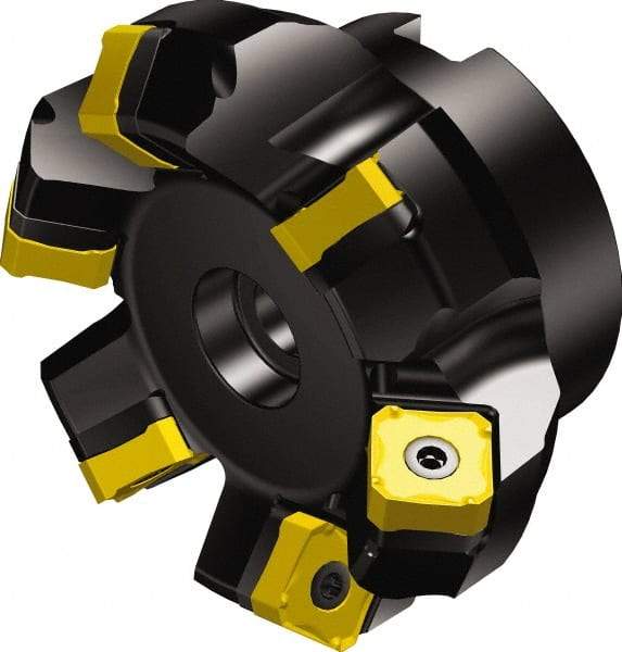 Sandvik Coromant - 3" Cut Diam, 1" Arbor Hole, 0.2362" Max Depth of Cut, 45° Indexable Chamfer & Angle Face Mill - 8 Inserts, 345R-13T5 Insert, Right Hand Cut, Through Coolant, Series CoroMill 345 - USA Tool & Supply