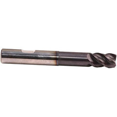 Emuge - 5/8" Diam, 7/8" LOC, 4 Flute Solid Carbide Roughing & Finishing End Mill - TiAlN Finish, 4-1/4" OAL, 5/8" Shank Diam, Weldon Shank, 45° Helix, Centercutting, Extra Long Length - USA Tool & Supply