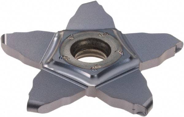 Iscar - PENTA C IC908 Grade, 0.094" Cutting Width, Carbide Cutoff Insert - Neutral Lead Angle, 0.0472" Cnr Rad, TiAlN Coated, Other End - USA Tool & Supply
