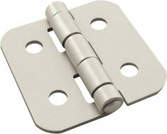 80/20 Inc. - 2" Long x 2" Wide x 1.98mm Thick, Aluminum Door Hinge - Aluminum, Clear Anodized Finish - USA Tool & Supply