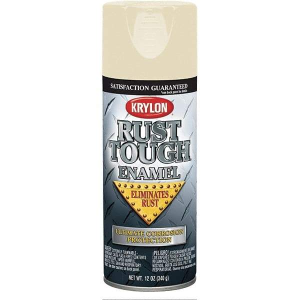 Krylon - Almond (Color), Gloss, Rust Proof Enamel Spray Paint - 25 Sq Ft per Can, 12 oz Container, Use on Wood, Metal - USA Tool & Supply