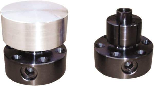 Mitee-Bite - 0.71 to 1.12" Expansion Diam, 4,000 Lb Holding Force, M4 Mounting Screw, M12 Center Screw, Steel ID Expansion Clamps - 1.968" Flange Diam, 3/4" Flange Thickness, 1.55" Mount Hole Diam, 6 Mount Holes, 1.625" Overall Height, 49 Ft/Lb Torque - USA Tool & Supply