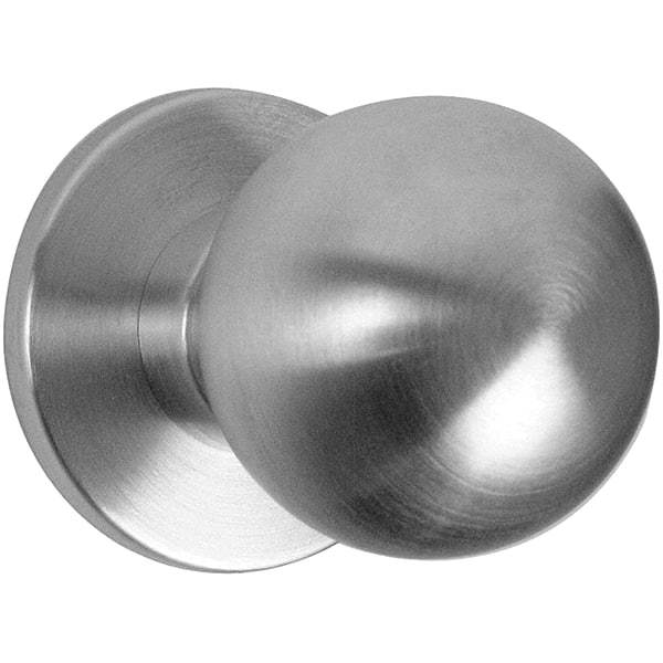 Falcon - 1-3/8 to 1-7/8" Door Thickness, Satin Chrome Passage Knob Lockset - 2-3/4" Back Set, Stainless Steel - USA Tool & Supply