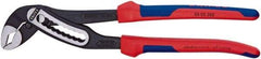 Knipex - 12" OAL, 2-3/4" Max Capacity, 9 Position Water Pump Tongue & Groove Pliers - V-Jaws, Comfort Grip Handles - USA Tool & Supply