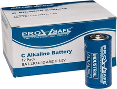 PRO-SAFE - Size C, Alkaline, Standard Battery - 1.5 Volts, Flat Terminal, LR14 - USA Tool & Supply