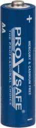 PRO-SAFE - Size AA, Alkaline, Standard Battery - 1.5 Volts, Flat Terminal, LR6 - USA Tool & Supply