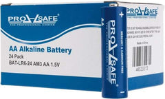 PRO-SAFE - Size AA, Alkaline, Standard Battery - 1.5 Volts, Flat Terminal, LR6 - USA Tool & Supply