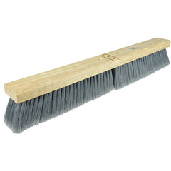 24″ Contractor Fine Floor Broom, Flagged Silver Polystyrene Fill, Includes Brace - USA Tool & Supply