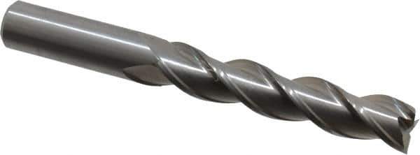 Kennametal - 5/8", 3" LOC, 5/8" Shank Diam, 5-1/4" OAL, 3 Flute, Solid Carbide Square End Mill - Single End, Uncoated, Spiral Flute, 37° Helix, Centercutting, Right Hand Cut, Right Hand Flute, Series AADE - USA Tool & Supply
