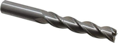 Kennametal - 5/8", 3" LOC, 5/8" Shank Diam, 5-1/4" OAL, 3 Flute, Solid Carbide Square End Mill - Single End, Uncoated, Spiral Flute, 37° Helix, Centercutting, Right Hand Cut, Right Hand Flute, Series AADE - USA Tool & Supply