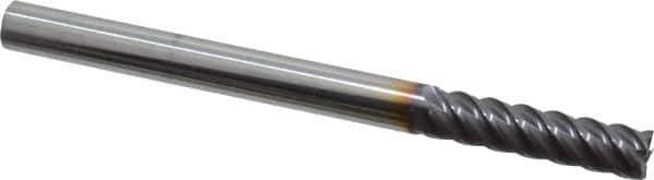 Niagara Cutter - 5/16", 1-1/4" LOC, 5/16" Shank Diam, 4" OAL, 5 Flute, Solid Carbide Square End Mill - Single End, TiAlN Finish, Spiral Flute, 45° Helix, Centercutting, Right Hand Cut, Right Hand Flute, Series S545 - USA Tool & Supply