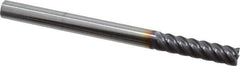 Niagara Cutter - 5/16", 1-1/4" LOC, 5/16" Shank Diam, 4" OAL, 5 Flute, Solid Carbide Square End Mill - Single End, TiAlN Finish, Spiral Flute, 45° Helix, Centercutting, Right Hand Cut, Right Hand Flute, Series S545 - USA Tool & Supply