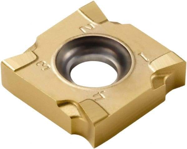 Seco - SNHQ120708 M07 Grade F30M Carbide Milling Insert - TiAlN/TiN Finish, 0.277" Thick, 1/2" Inscribed Circle, 0.031" Corner Radius - USA Tool & Supply