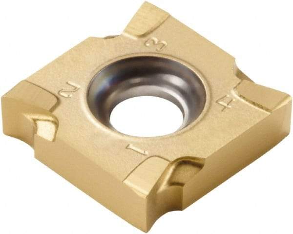 Seco - SNHQ110204 M07 Grade F30M Carbide Milling Insert - TiAlN/TiN Finish, 0.092" Thick, 0.433" Inscribed Circle, 0.016" Corner Radius - USA Tool & Supply