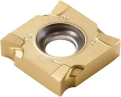 Seco - SNHQ1204508 M07 Grade F40M Carbide Milling Insert - TiAlN/TiN Finish, 0.178" Thick, 1/2" Inscribed Circle, 0.031" Corner Radius - USA Tool & Supply