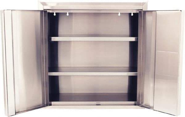 Jamco - 2 Shelf Wall Storage Cabinet - Stainless Steel, 30" Wide x 12" Deep x 30" High - USA Tool & Supply