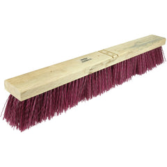 24″ Contractor Garage Broom, Maroon Polypropylene Fill, Includes Brace - USA Tool & Supply