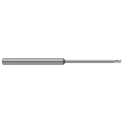Square End Mill: 0.1'' Dia, 0.15'' LOC, 1/8'' Shank Dia, 4'' OAL, 3 Flutes, Solid Carbide Single End, Uncoated, 30 ° Helix, Centercutting, RH Cut, RH Flute