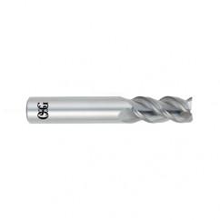 9/16 Dia. x 3-1/2 Overall Length 3-Flute Square End Solid Carbide SE End Mill-Round Shank-Center Cutting-Uncoated - USA Tool & Supply