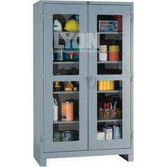 Lyon - 4 Shelf Visible Storage Cabinet - Steel, 48" Wide x 24" Deep x 82" High, Dove Gray - USA Tool & Supply
