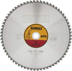 DeWALT - 14" Diam, 1" Arbor Hole Diam, 66 Tooth Wet & Dry Cut Saw Blade - Carbide-Tipped, Standard Round Arbor - USA Tool & Supply